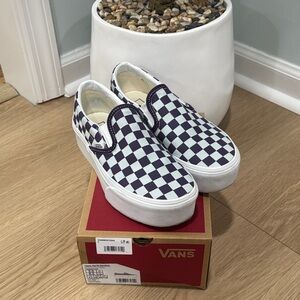 Vans Black and White Checkerboard Slip-Ons